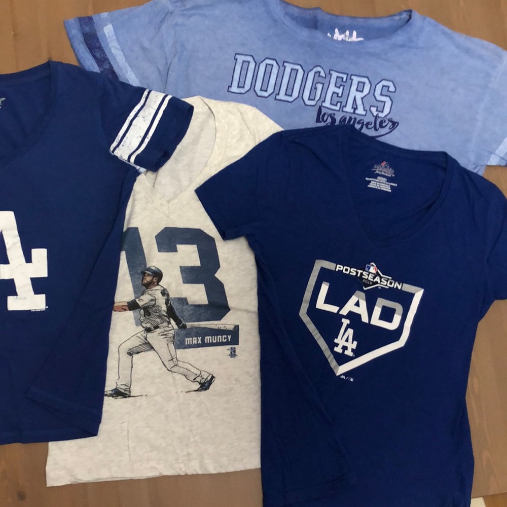 Collection of 4 Dodger T-shirts. Size Small
